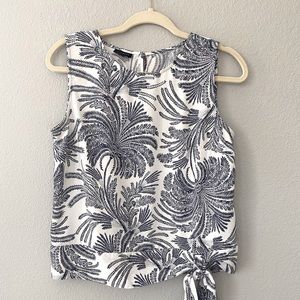 TALBOTS blue and white blouse.